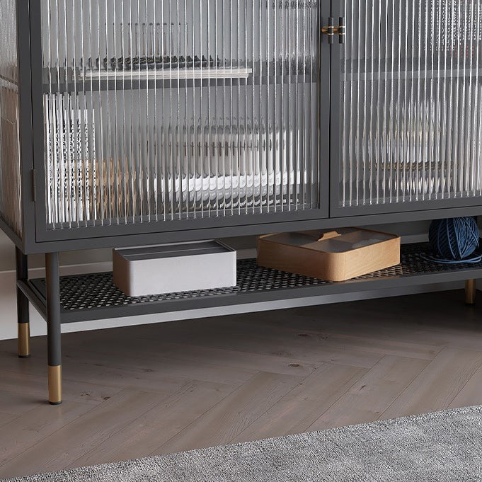 Iron Soggiorno del salotto del salotto mobile moderno server moderno con archiviazione e porta di vetro