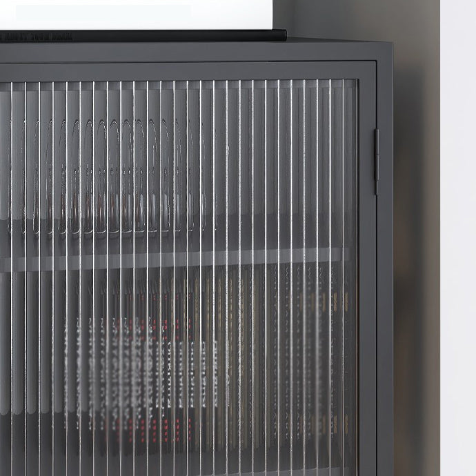 Iron Soggiorno del salotto del salotto mobile moderno server moderno con archiviazione e porta di vetro