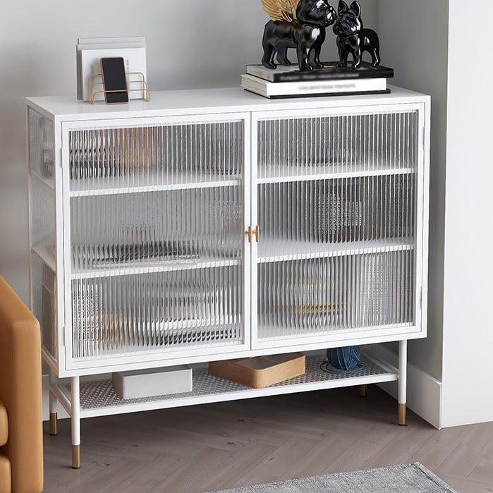 Iron Soggiorno del salotto del salotto mobile moderno server moderno con archiviazione e porta di vetro