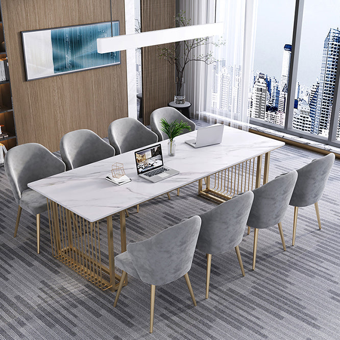 Scrivania per ufficio in stile industriale rettangolo di scrittura di marmo artificiale