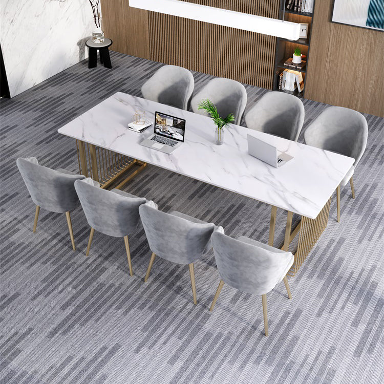 Scrivania per ufficio in stile industriale rettangolo di scrittura di marmo artificiale