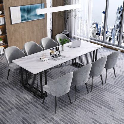 Scrivania per ufficio in stile industriale rettangolo di scrittura di marmo artificiale