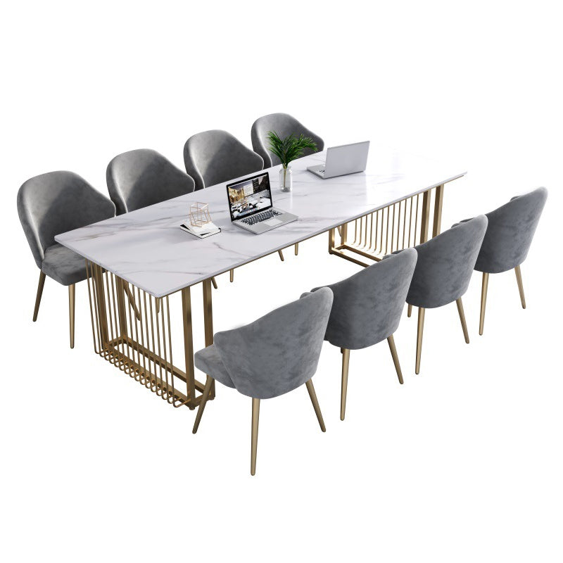 Scrivania per ufficio in stile industriale rettangolo di scrittura di marmo artificiale