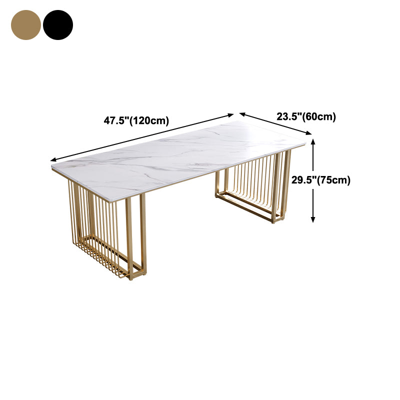 Scrivania per ufficio in stile industriale rettangolo di scrittura di marmo artificiale