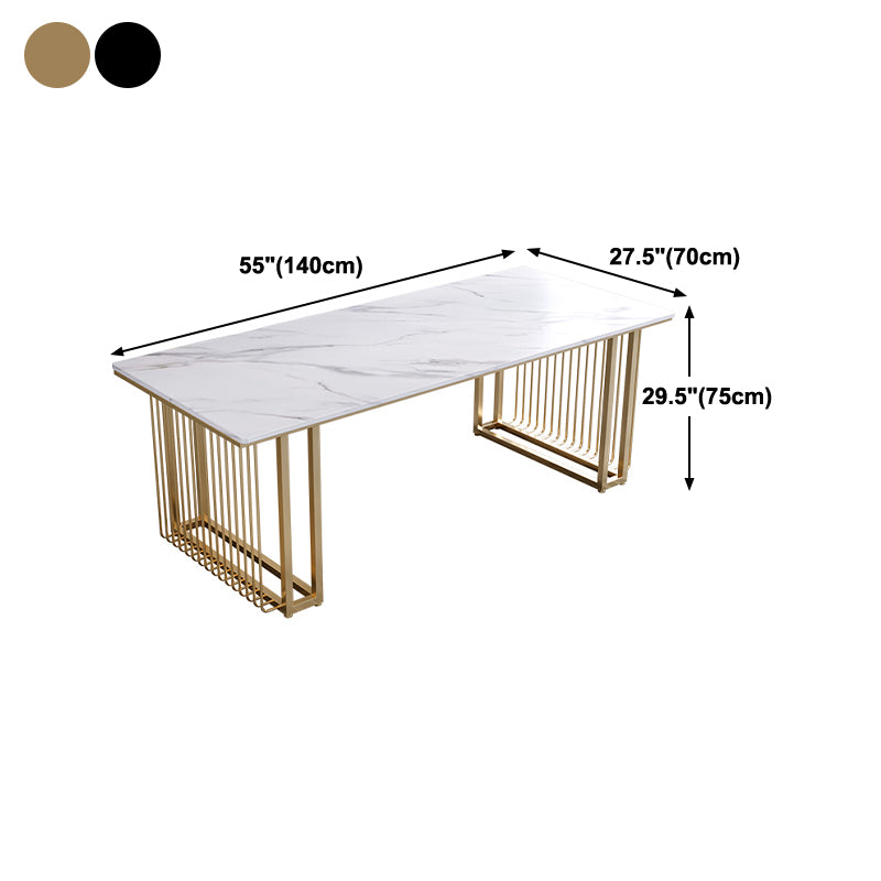 Scrivania per ufficio in stile industriale rettangolo di scrittura di marmo artificiale