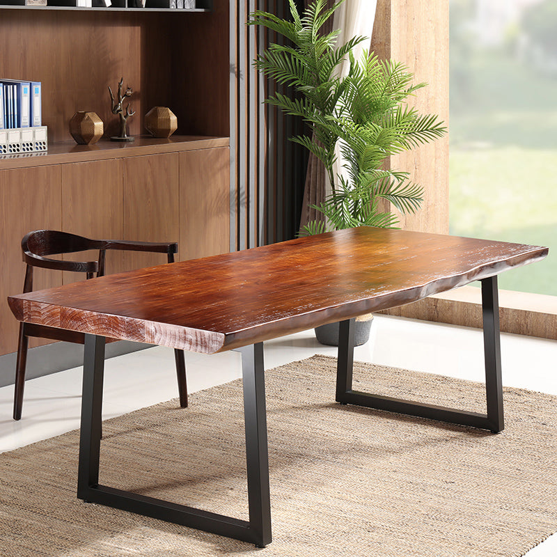 Escritorio de oficina de madera sólida de estilo de escritura de casa y oficina de estilo contemporáneo marrón