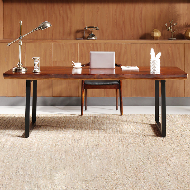 Escritorio de oficina de madera sólida de estilo de escritura de casa y oficina de estilo contemporáneo marrón