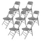 Stainless Steel Frame Conference Chair Armless Leather Back and Seat Chair