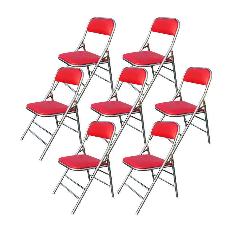 Edelstahl Rahmenkonferenzstuhl Armless Leder Rücken- und Sitzstuhl