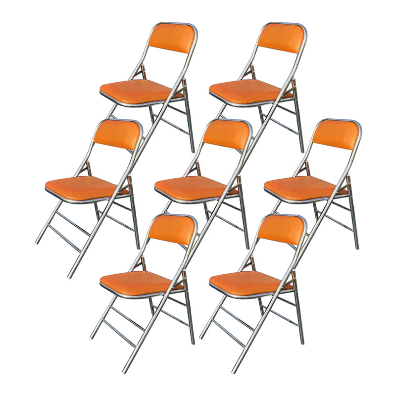 Edelstahl Rahmenkonferenzstuhl Armless Leder Rücken- und Sitzstuhl