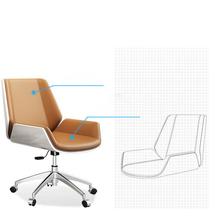 Mid Back Armless Schreibtischstuhl moderne Kunstleder -Drehstuhl für Kunstleder
