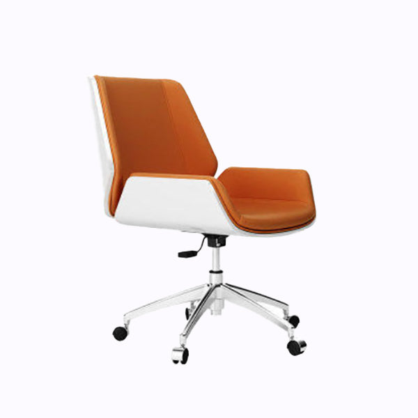 Sedia da scrivania senza braccio posteriore a medio moderna sedia da task in pelle finta