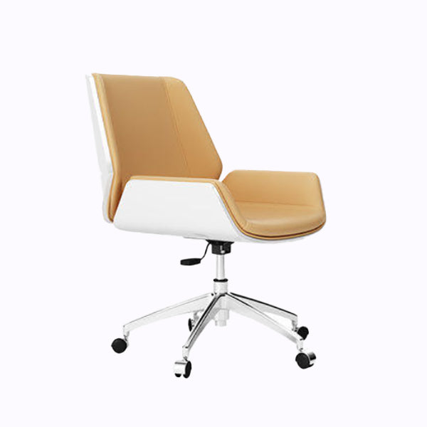 Sedia da scrivania senza braccio posteriore a medio moderna sedia da task in pelle finta