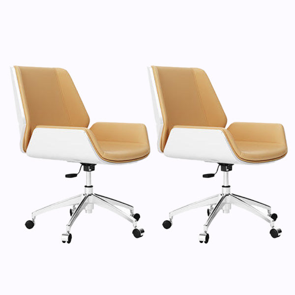 Sedia da scrivania senza braccio posteriore a medio moderna sedia da task in pelle finta