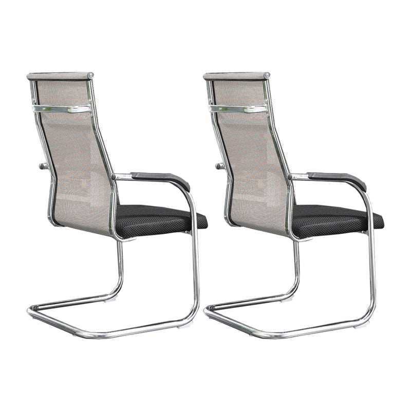 Modern Fixed Arms Office Chair High Back and Mid-Back Home Chair 2 Piece Set High-Back (Over 22 in.) Brown Clearhalo 'furn' 'furn_office_chair' 'Furniture' 'Office Chairs' 'Office Furniture' 'office_chair' 5379693