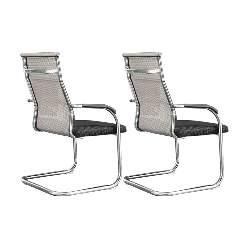 Modern Fixed Arms Office Chair High Back and Mid-Back Home Chair 2 Piece Set Mid-Back (14-22 in.) Brown Clearhalo 'furn' 'furn_office_chair' 'Furniture' 'Office Chairs' 'Office Furniture' 'office_chair' 5379699