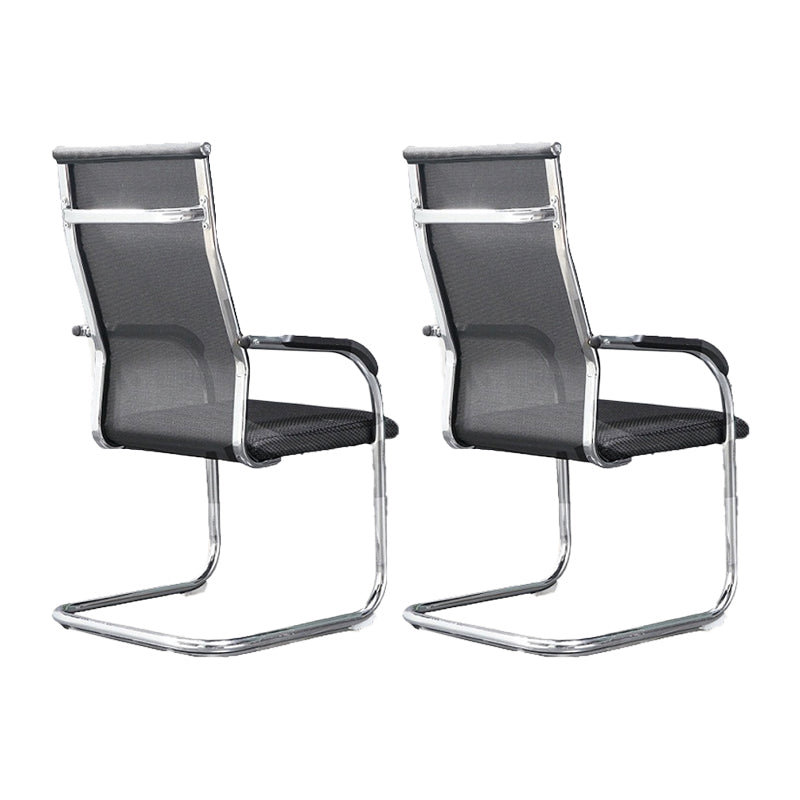 Modern Fixed Arms Office Chair High Back and Mid-Back Home Chair 2 Piece Set Mid-Back (14-22 in.) Black Clearhalo 'furn' 'furn_office_chair' 'Furniture' 'Office Chairs' 'Office Furniture' 'office_chair' 5379705
