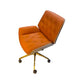 Mid Back Desk Chair Modern Faux Leather Armless Working Chair Orange 1 Piece Clearhalo 'furn' 'furn_office_chair' 'Furniture' 'Office Chairs' 'Office Furniture' 'office_chair' 5379715
