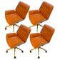 Mid Back Desk Chair Modern Faux Leather Armless Working Chair Orange 4 Piece Set Clearhalo 'furn' 'furn_office_chair' 'Furniture' 'Office Chairs' 'Office Furniture' 'office_chair' 5379719