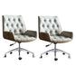 Mid Back Desk Chair Modern Faux Leather Armless Working Chair Grey-Silver 2 Piece Set Clearhalo 'furn' 'furn_office_chair' 'Furniture' 'Office Chairs' 'Office Furniture' 'office_chair' 5379723