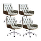 Mid Back Desk Chair Modern Faux Leather Armless Working Chair Grey-Silver 4 Piece Set Clearhalo 'furn' 'furn_office_chair' 'Furniture' 'Office Chairs' 'Office Furniture' 'office_chair' 5379725