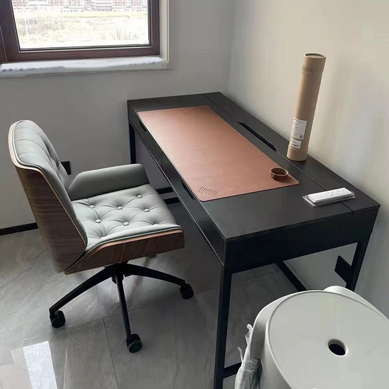 Mid Back Desk Chair Modern Faux Leather Armless Working Chair Clearhalo 'furn' 'furn_office_chair' 'Furniture' 'Office Chairs' 'Office Furniture' 'office_chair' 5379733