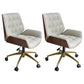Mid Back Desk Chair Modern Faux Leather Armless Working Chair Grey-Gold 2 Piece Set Clearhalo 'furn' 'furn_office_chair' 'Furniture' 'Office Chairs' 'Office Furniture' 'office_chair' 5379734