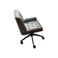 Mid Back Desk Chair Modern Faux Leather Armless Working Chair Gray Black 1 Piece Clearhalo 'furn' 'furn_office_chair' 'Furniture' 'Office Chairs' 'Office Furniture' 'office_chair' 5379737