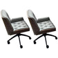Mid Back Desk Chair Modern Faux Leather Armless Working Chair Gray Black 2 Piece Set Clearhalo 'furn' 'furn_office_chair' 'Furniture' 'Office Chairs' 'Office Furniture' 'office_chair' 5379738