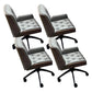 Mid Back Desk Chair Modern Faux Leather Armless Working Chair Gray Black 4 Piece Set Clearhalo 'furn' 'furn_office_chair' 'Furniture' 'Office Chairs' 'Office Furniture' 'office_chair' 5379739