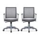 Mesh Mid Back Desk Chair Contemporary Fixed Arms Bureau stoel met wielen