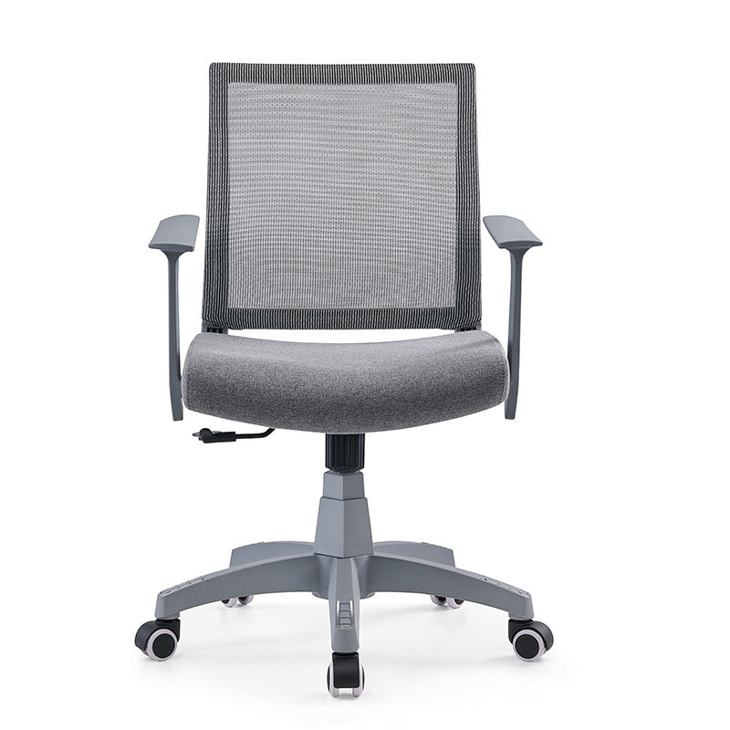 Mesh Mid Back Desk Chair Contemporary Fixed Arms Bureau stoel met wielen