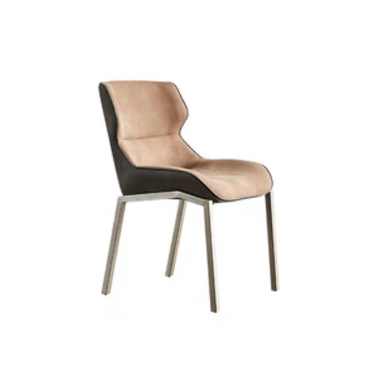 Mid Back Home Office Chair Contemporary Ergonomic Armless Task Chair Camel