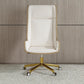 Executive Swivel Office Chair Modern High Back Desk Chair with Armless Casters White Clearhalo 'furn' 'furn_office_chair' 'Furniture' 'Office Chairs' 'Office Furniture' 'office_chair' 5379830