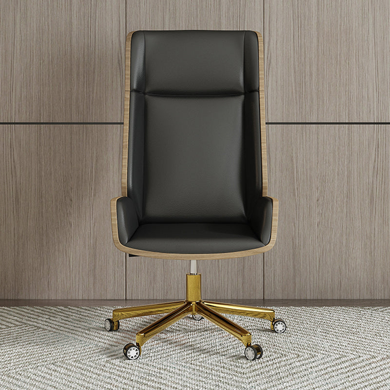 Executive Swivel Office Chair Modern High Back Desk Chair with Armless Casters Black Clearhalo 'furn' 'furn_office_chair' 'Furniture' 'Office Chairs' 'Office Furniture' 'office_chair' 5379831