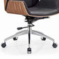 Modern Black Leather Desk -stoel met mid -back huis bureau stoel