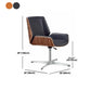 Modern Black Leather Desk -stoel met mid -back huis bureau stoel