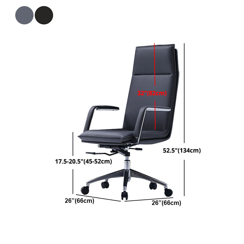 Moderner Stil Schwenker Führungsstuhl Leder Neigungsmechanismus Office Stuhl