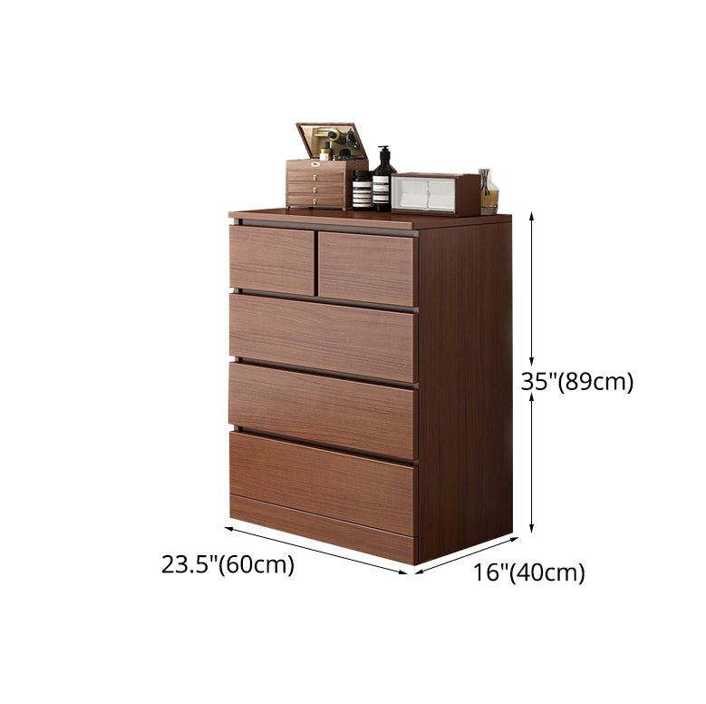 Walnut Storage Chest Modern Bedroom Storage Chest Dresser with 3 / 4 / 5 / 6 Drawers Clearhalo 'Bedroom Furniture' 'Dressers & Chests' 'dressers_chests' 'furn' 'furn_dressers_chests' 'Furniture' 5379927