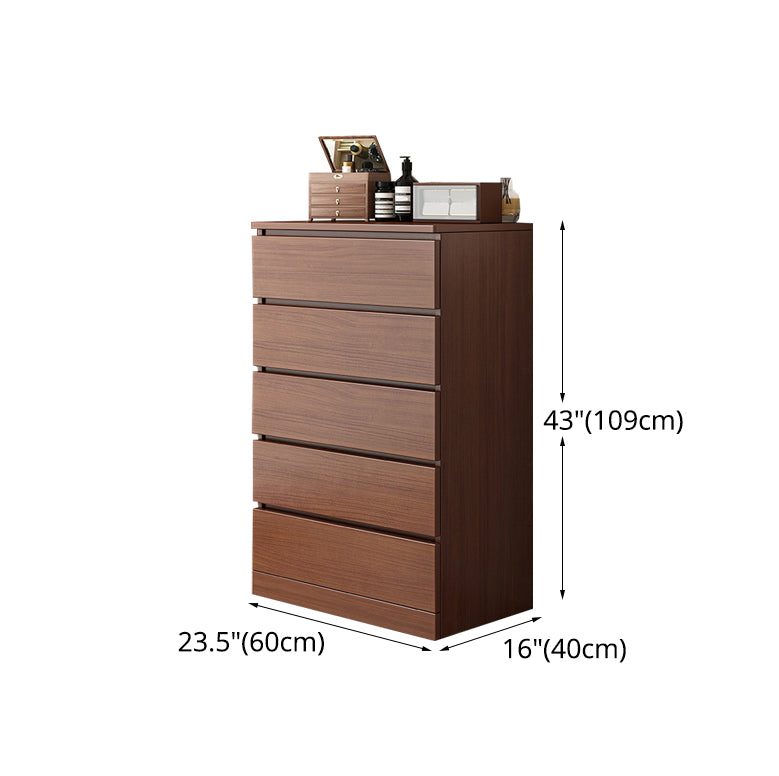 Walnut Storage Chest Modern Bedroom Storage Chest Dresser with 3 / 4 / 5 / 6 Drawers Clearhalo 'Bedroom Furniture' 'Dressers & Chests' 'dressers_chests' 'furn' 'furn_dressers_chests' 'Furniture' 5379928