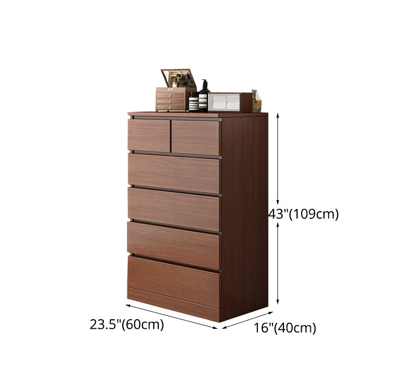 Walnut Storage Chest Modern Bedroom Storage Chest Dresser with 3 / 4 / 5 / 6 Drawers Clearhalo 'Bedroom Furniture' 'Dressers & Chests' 'dressers_chests' 'furn' 'furn_dressers_chests' 'Furniture' 5379929