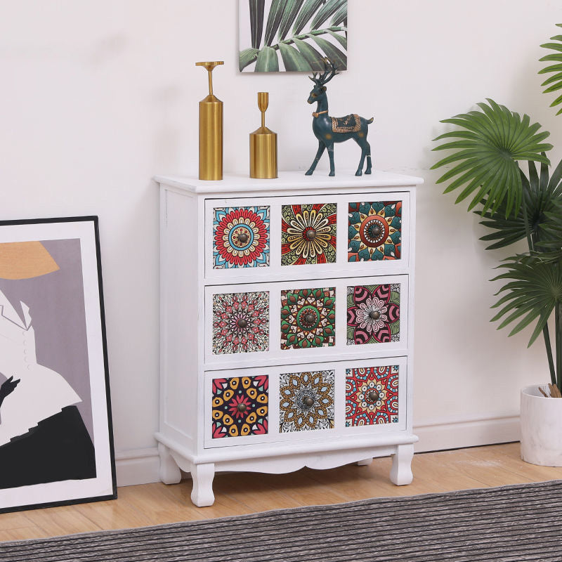 Brown Storage Chest Traditional Style Wooden Storage Chest Dresser with Drawers 24"L x 12"W x 31"H White Clearhalo 'Bedroom Furniture' 'Dressers & Chests' 'dressers_chests' 'furn' 'furn_dressers_chests' 'Furniture' 5379979