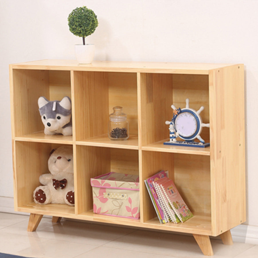 Contemporary Pine Wood Bookshelf Closed Back Bookcase for Home Office