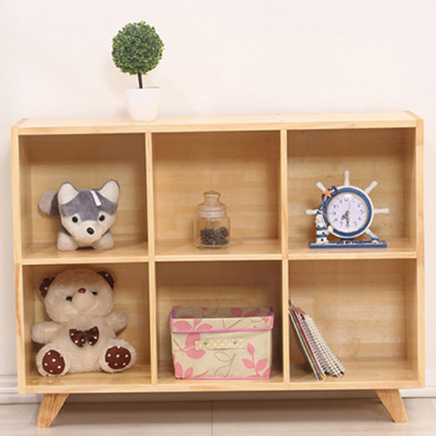 Contemporary Pine Wood Bookshelf Closed Back Bookcase for Home Office
