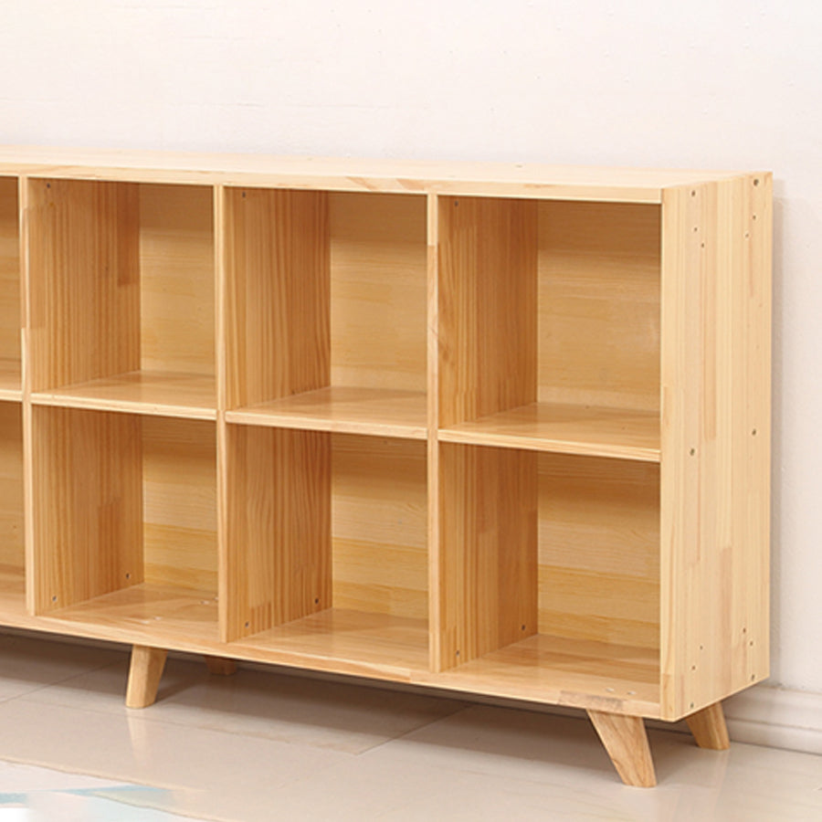 Contemporary Pine Wood Bookshelf Closed Back Bookcase for Home Office