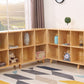 Contemporary Pine Wood Bookshelf Closed Back Bookcase for Home Office