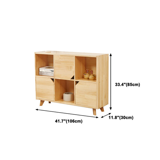 Contemporary Pine Wood Bookshelf Closed Back Bookcase for Home Office