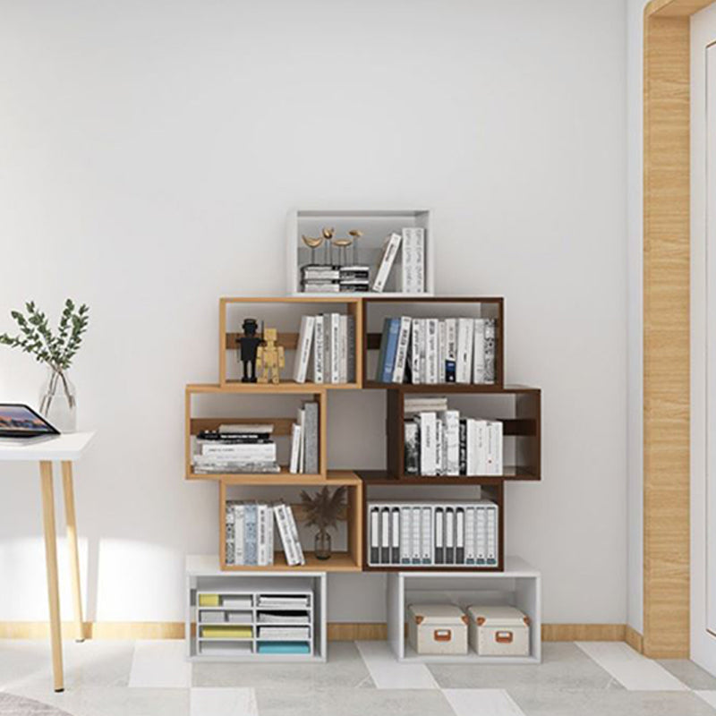 Contemporary Engineer Wood Bookshelf Open Back Bookcase,17.7"L x 7.9"W x 11"H Clearhalo 'Bookcases' 'furn' 'furn_bookcases' 'Furniture' 'Office Furniture' 5380141
