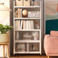 Modern Style Bookshelf Metal Closed Back Bookcase with Door for Office Clearhalo 'Bookcases' 'furn' 'furn_bookcases' 'Furniture' 'Office Furniture' 5380163