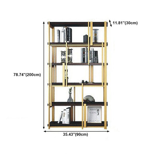 Contemporary Style Bookshelf Metal Open Back Bookcase for Home Office